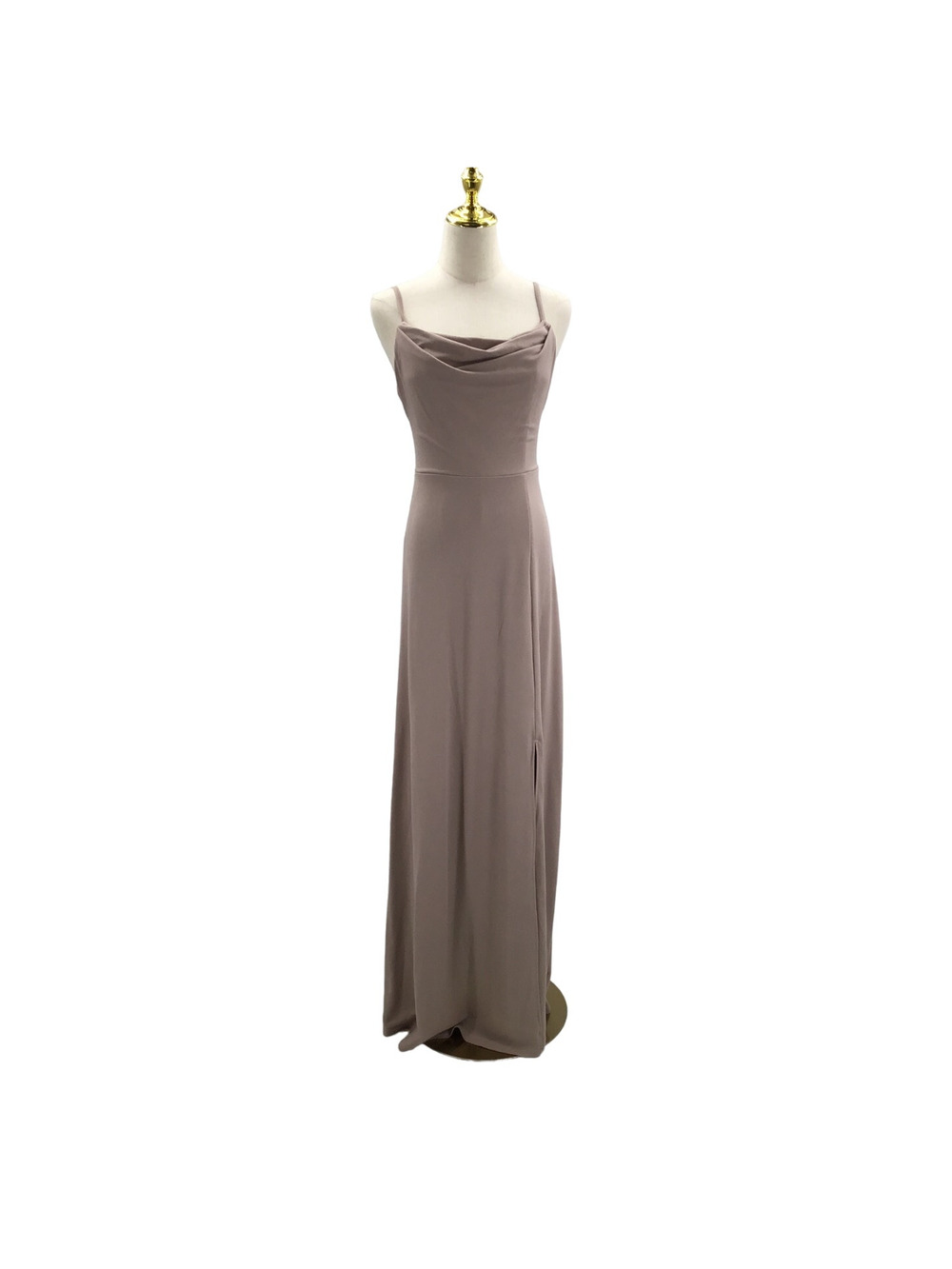 BIRDY GREY SZ S Taupe Cowl Sleeveless Crepe Ash Formal Party Maxi Dress NWT 0b9